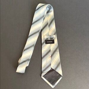 Jil Sander Men's Diagonal Striped Tie - Gray and Cream